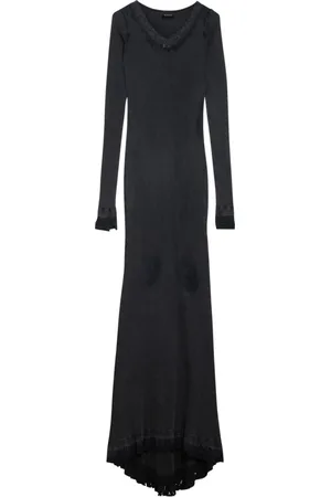 Balenciaga Kleedjes, Dames, Zwart, S, Lange Elegante Jurk