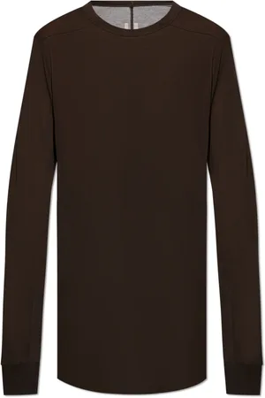 Rick Owens Tops, Heren, Bruin, M, Level T-shirt met lange mouwen