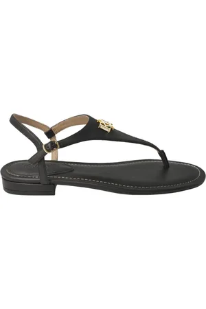 Ralph Lauren Schoenen, Dames, Zwart, 37 EU, Leer, Ellington Sandaal