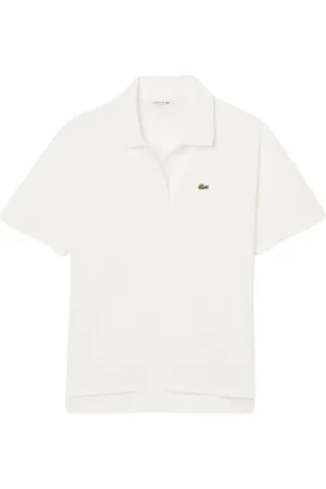 Lacoste Tops, Dames, , XL, Katoen, Katoenen Polo Shirt met Krokodil Borduurwerk