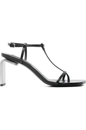 Jil Sander Schoenen, Dames, Zwart, 37 EU, Leer, Zwarte Leren Sandaal Gemaakt in Italië