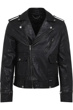 Golden Goose Jassen, Heren, Zwart, L, Leer, Leren Jas