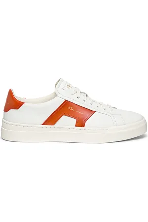 santoni Schoenen, Heren, Veelkleurig, 42 EU, Leer, Double Buckle Leren Sneaker