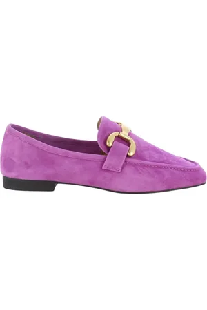 Bibi Lou Schoenen, Dames, Paars, 39 EU, Suède, Zagreb Loafers