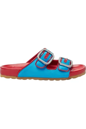 Scarosso Schoenen, Dames, Blauw, 35 EU, Satijn, Isa Slippers