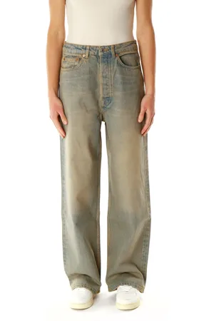 Samsøe Samsøe Jeans, Dames, Groen, W27 L32, Denim, Mid Waist Loose Fit Jeans