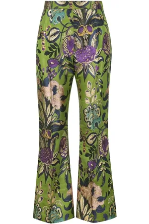 VALENTINO GARAVANI Broeken, Dames, Groen, M, Stijlvolle Broeken voor Moderne Fashionista