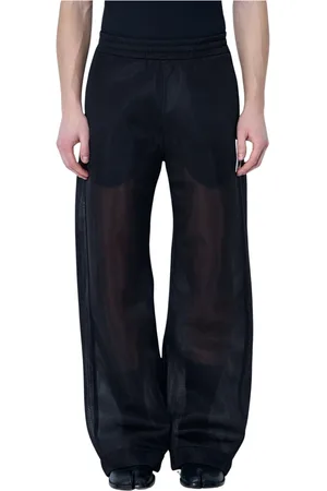 WALTER VAN BEIRENDONCK Broeken, Heren, Zwart, S, Polyester, Logo Patch Mesh Broek