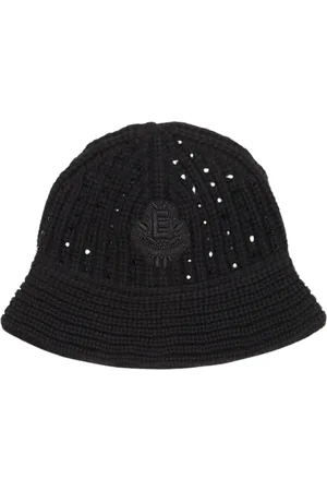 ERMANNO SCERVINO Accessoires, Dames, Zwart, M, Wol, Zwarte wollen Cloche hoed met kristallen