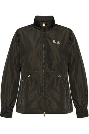 EA7 Jassen, Dames, Zwart, S, Polyester, Capuchonjack