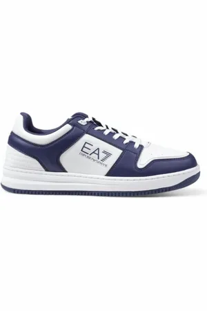 EA7 Schoenen, Heren, Veelkleurig, 44 EU, Polyester, Lichtblauwe Vetersneakers