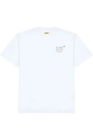 Woodbird Tops, Heren, Wit, M, Katoen, Grafische Print Korte Mouw T-shirt
