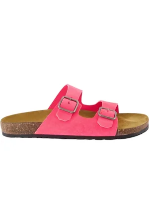 Saint Laurent Schoenen, Heren, Roze, 42 EU, Leer, Leren sandalen met gespsluiting