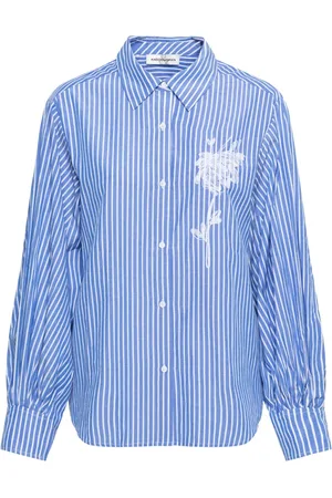 &Co Woman Blouses & Shirts, Dames, Blauw, M, Katoen, Wijde Lange Blouse