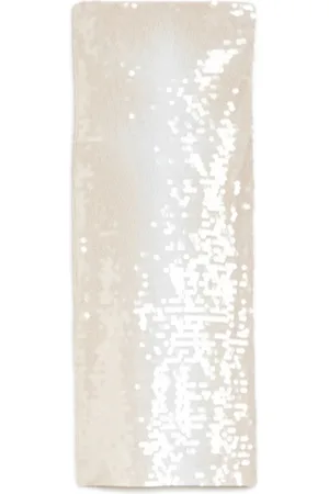 Sportmax Kleedjes, Dames, Wit, S, Pailletten, Witte Geborduurde Paillettenjurk