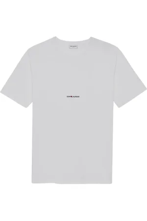 Saint Laurent Tops, Heren, Wit, M, Katoen, Cotton Rive Gauche T-shirt