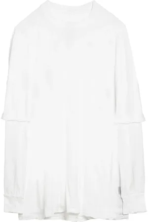 Rick Owens Tops, Heren, Wit, L, Katoen, T-shirt met korte mouwen en ronde hals