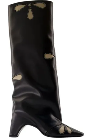 COPERNI Schoenen, Dames, Zwart, 40 EU, Leer, Zwarte leren Petal Bridge laarzen