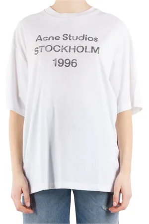 Acne Studios Tops, Dames, Wit, M, Katoen, Wit Katoen Hennep T-Shirt Cl 0196