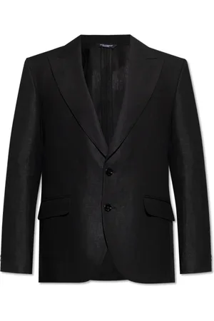 Dolce & Gabbana Jassen, Heren, Zwart, L, Linnen, Linnen blazer