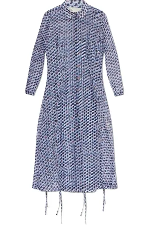 Tory Burch Kleedjes, Dames, Blauw, S, Polyester, Jurk met onderjurk