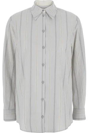 Low Classic Blouses & Shirts, Dames, Blauw, S, Katoen, Gestreept Klassiek Overhemd