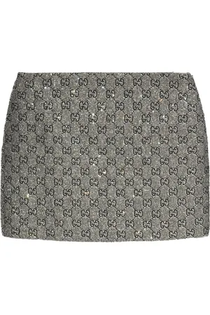 Gucci Rokken, Dames, Grijs, M, Grijze Rok met Zijritssluiting