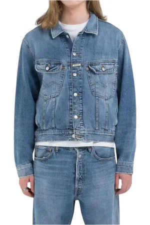 Replay Jassen, Heren, Blauw, L, Denim, Heren Denim Jas