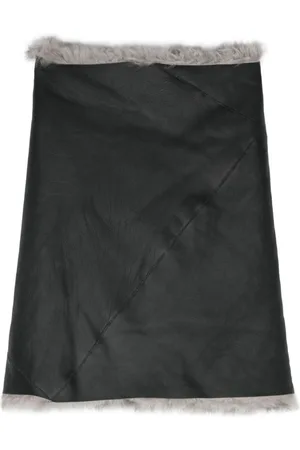 Rick Owens Jassen, Dames, Zwart, S, Leer, Zwart Shearling Omkeerbaar Jasje