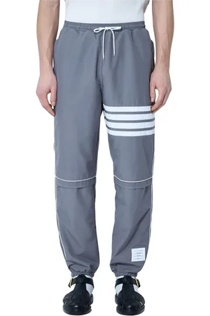 Thom Browne Broeken, Heren, Grijs, M, Polyester, Four-Bar Ripstop Trainingsbroek