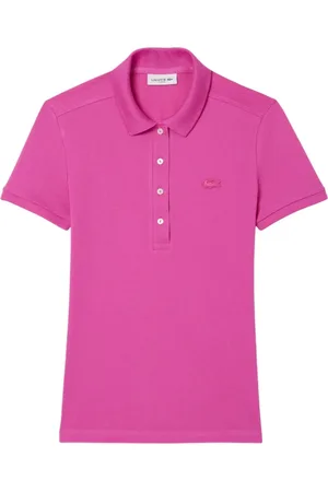 Lacoste Tops, Dames, Roze, XS, Katoen, Roze poloshirt met parelmoer knopen