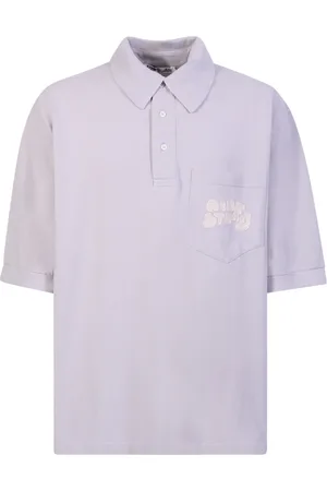 Acne Studios Tops, Heren, Paars, M, Katoen, Polo T-shirt met Geborduurd Logo