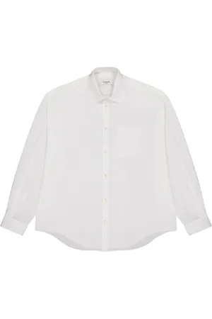 LANEUS Overhemden, Heren, Wit, M, Witte Button-Up Shirt Lange Mouwen