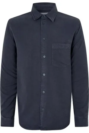 Samsøe Samsøe Overhemden, Heren, Blauw, S, Katoen, Modern Damon P Shirt