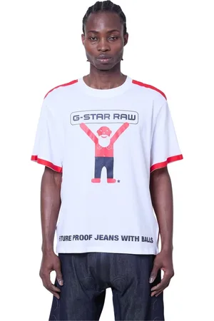 WALTER VAN BEIRENDONCK Tops, Heren, Wit, S, Katoen, Logo Motif Crewneck T-Shirt