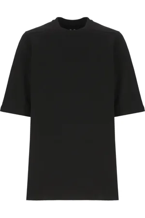 Rick Owens Tops, Heren, Zwart, M, Katoen, Zwart Katoen Fleece Crewneck T-shirt