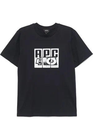 A.P.C. Tops, Heren, Blauw, M, Katoen, Platine T-shirt