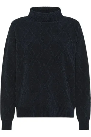 RRD Truien, Dames, Blauw, M, Embossed Chenille Turtleneck Sweater