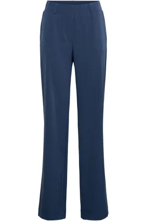 &Co Woman Broeken, Dames, Blauw, 3Xl, Leer, Wijde broek