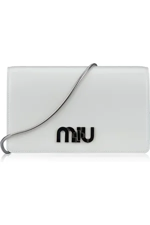 Miu Miu Tassen, Dames, Wit, ONE Size, Leer, Crossbodytas Girello Stijl