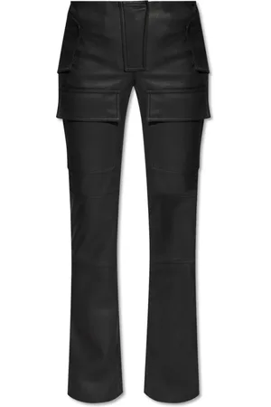 MISBHV Broeken, Dames, Zwart, L, Leer, Broek met zakken