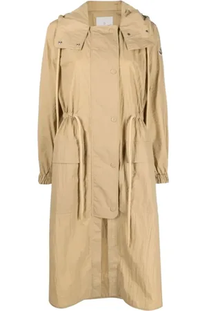 Moncler Mantels, Dames, , L, Parka met Capuchon en Trekkoord in de Taille