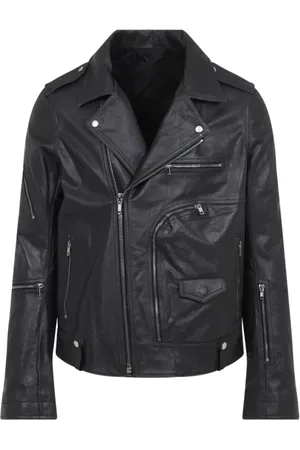 Rick Owens Jassen, Heren, Zwart, L, Leer, Leren Jas
