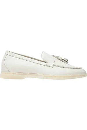 Scarosso Schoenen, Dames, Wit, 39 1/2 EU, Leer, Leandra Loafers