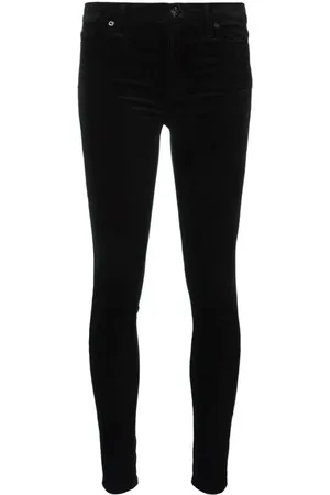 7 for all Mankind Broeken, Dames, Zwart, W31, Velvet High Waist Skinny Broek