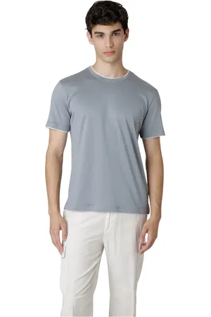 ELEVENTY Tops, Heren, Blauw, 2Xl, Katoen, Jersey Katoenen Ronde Hals T-shirt