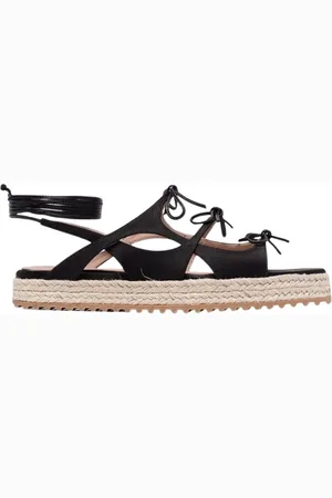 Scarosso Schoenen, Dames, Zwart, 41 EU, Leer, Sweet Lace Sandalen