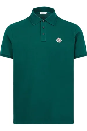 Moncler Tops, Heren, Groen, 3Xl, Katoen, Logo Patch Polo Classic Groen