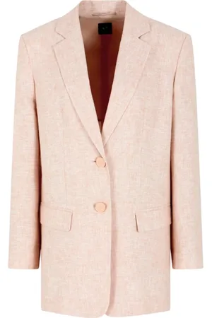 Armani Exchange Jassen, Dames, Roze, XS, Katoen, Logo Blazer Jas