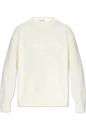 Moncler Sweatshirts & Hoodies, Dames, , L, Wol, Sweater met Geborduurd Logo